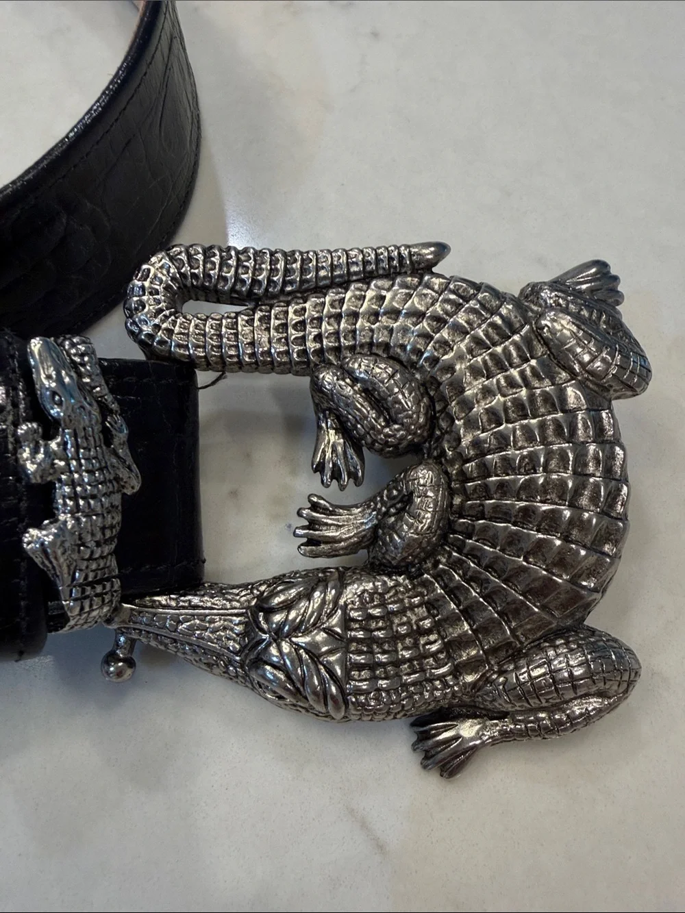 Authentic * Barry Kieselstein Cord * Vintage * Sterling Alligator Buckle